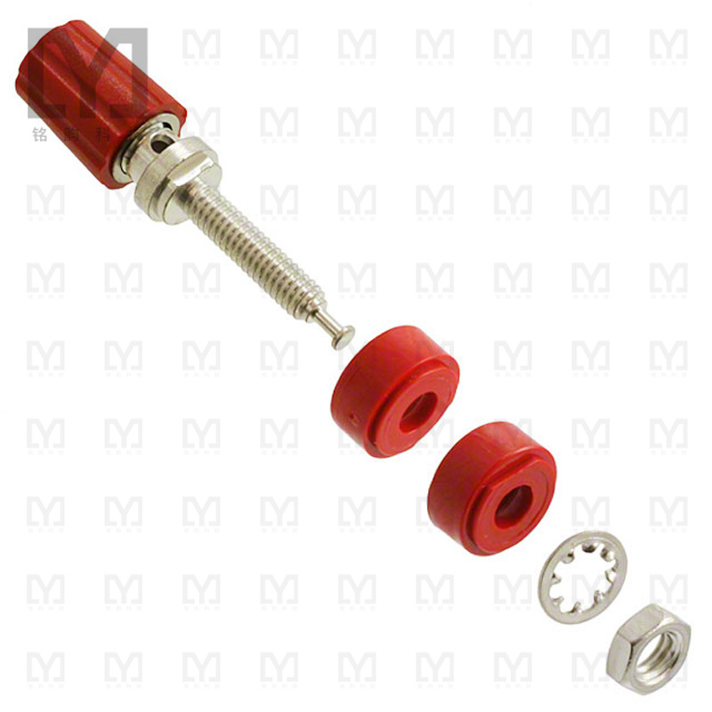 2439-2【CONN BIND POST MINI KNURLED RED】