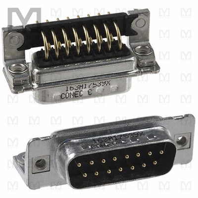 163A17539X【CONN D-SUB PLUG 15POS R/A SOLDER】