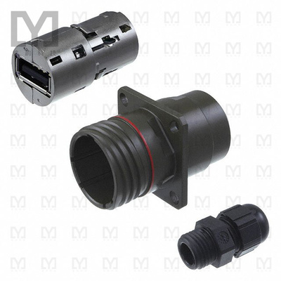 USBFTV2PE2G【CONN RCP USB2.0 TYPEA 4P PNL MNT】