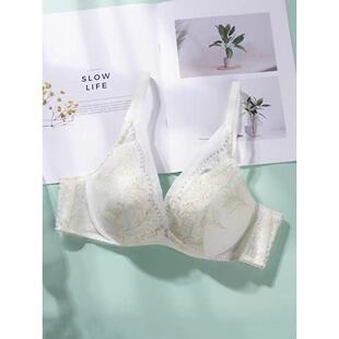 黛水盈仙子刺绣内衣女深V软钢圈小胸聚拢显大文胸16 2016 9049