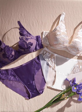 A1 金致鸢尾内衣，上薄下厚，无钢圈聚拢文胸11R1957