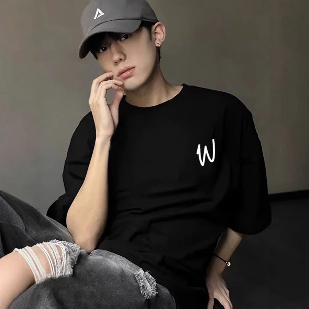 WE11DONE WBTK后背艺术字母潮牌美式宽松WELLMIKI重磅短袖T恤男