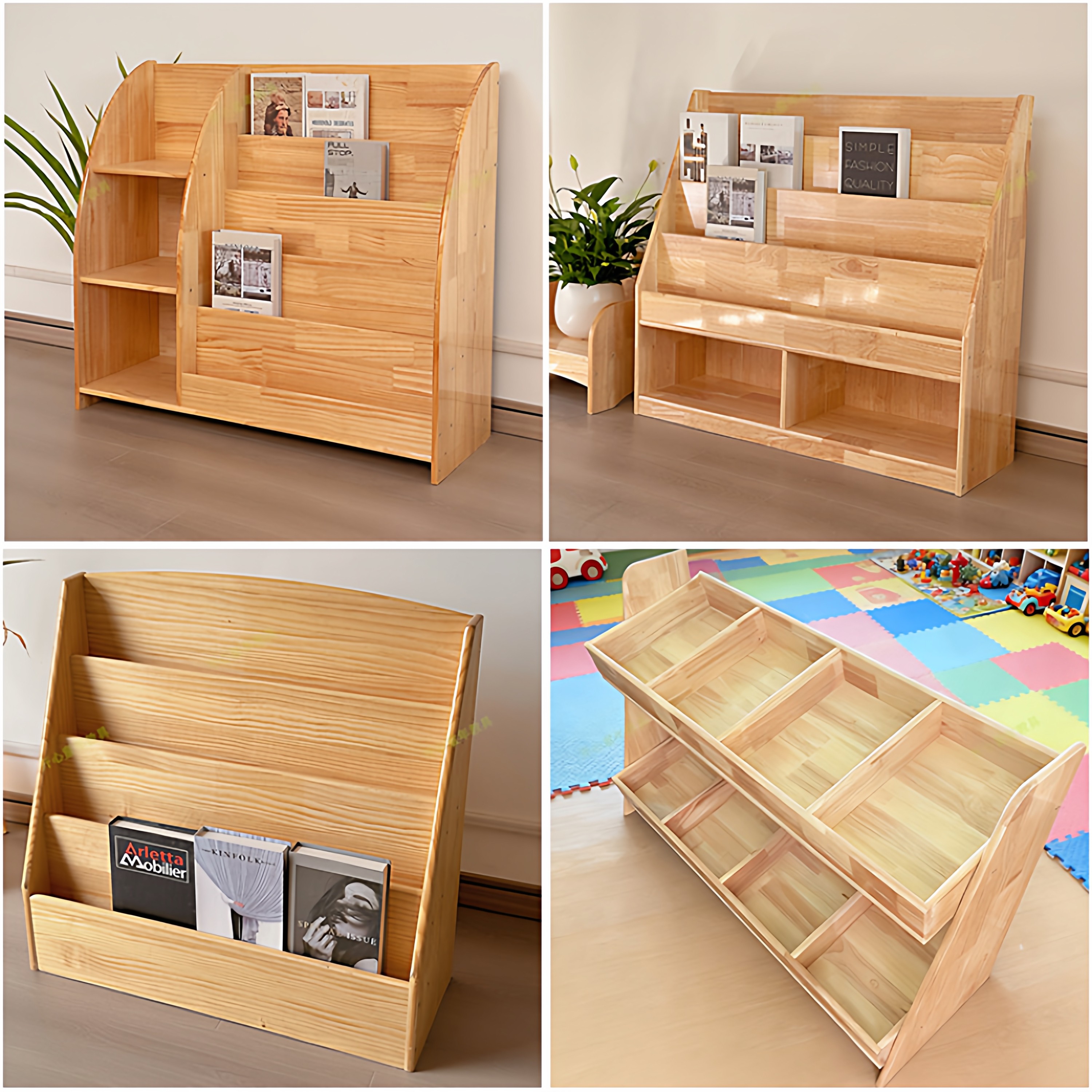 专业定制幼儿园实木图书柜儿童书架绘本架书报架学生展示架原木色