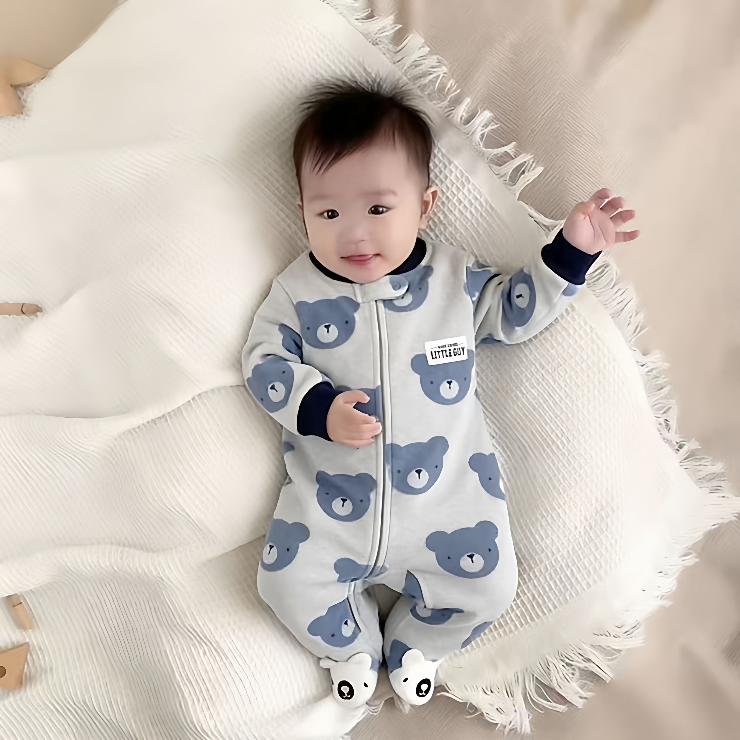 外贸童装春秋冬摇粒绒长袖包脚连体衣早产儿哈衣宝宝爬服婴儿衣服,童装/婴儿装/亲子装,连身衣/爬服/哈衣,淘宝优惠券,粉丝福利购,淘宝优惠卷