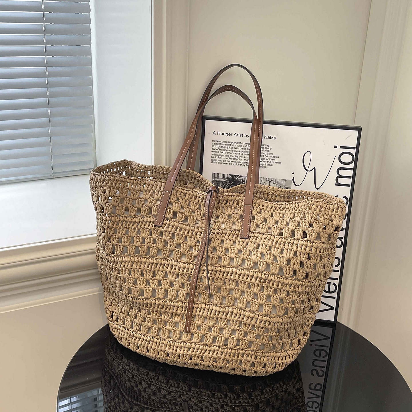 夏季镂空编织包手拎草编包女新款单肩水桶托特包海边度假沙滩包,箱包皮具/热销女包/男包,托特包,淘宝优惠券,粉丝福利购,淘宝优惠卷