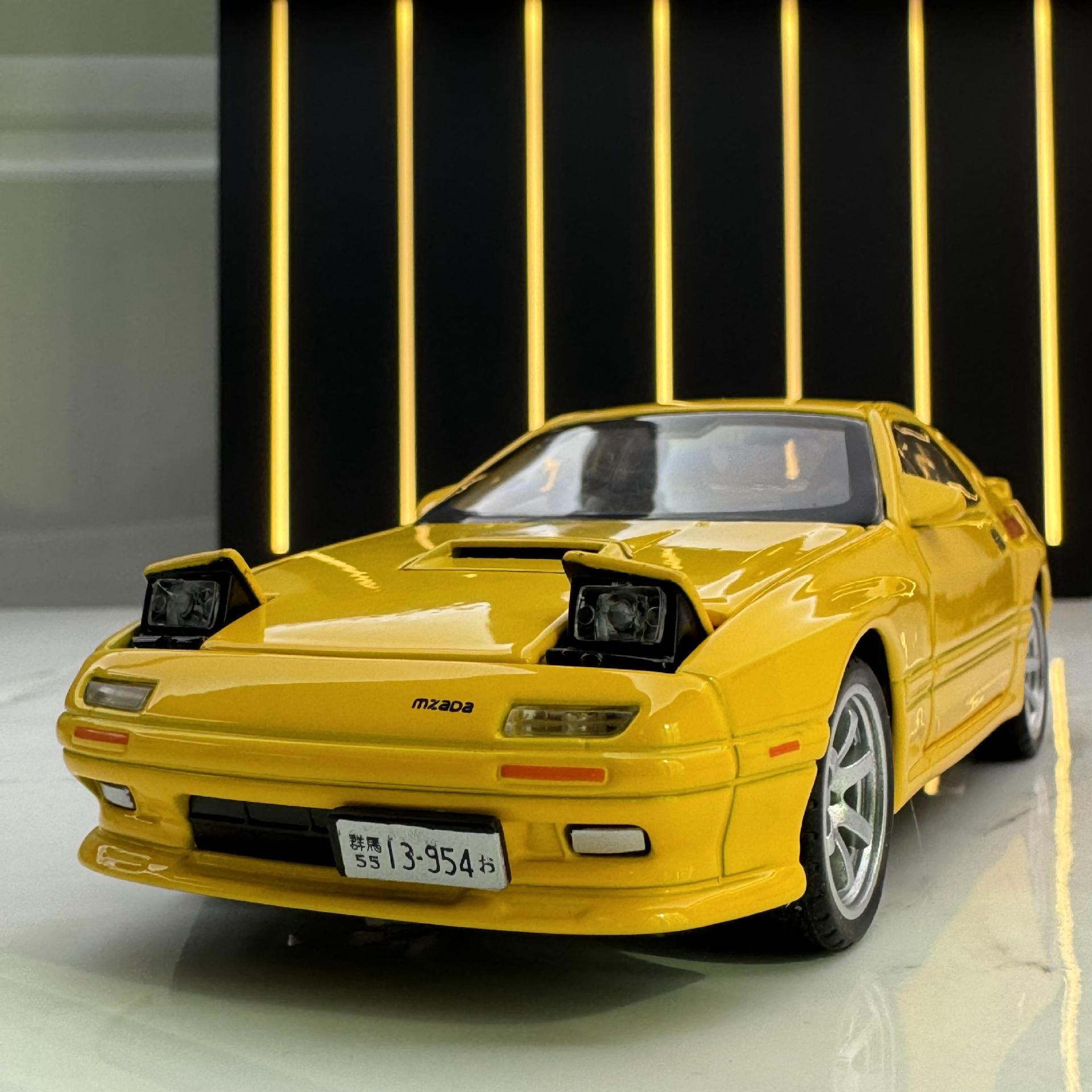 众源兴合金车模1:32马自达RX-7跑车带声光回力玩具车音乐模型摆件