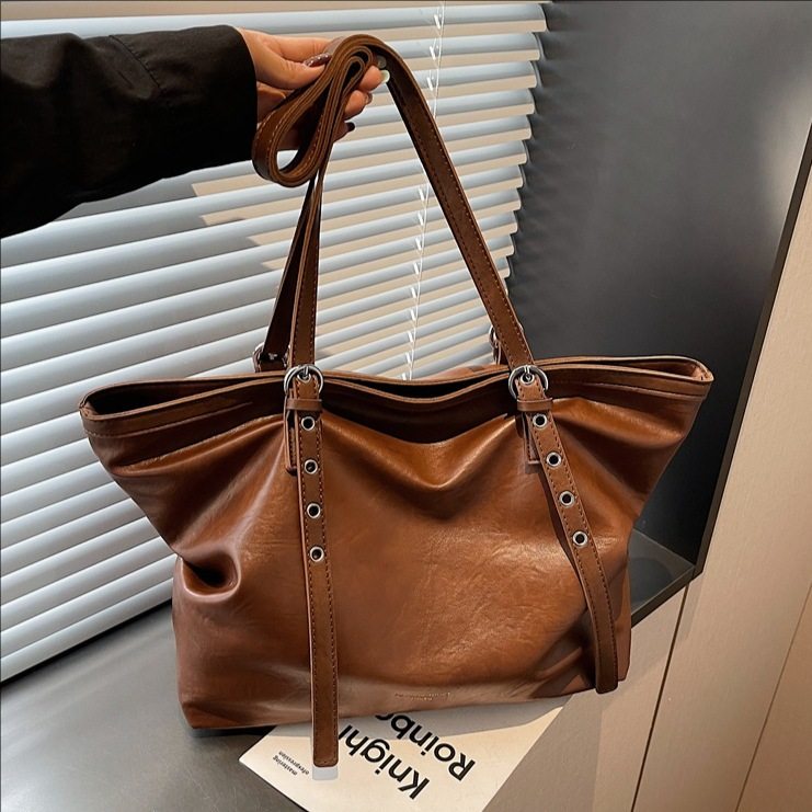 高级感复古大容量手提托特包包女式2026春新款时尚通勤单肩腋下包,箱包皮具/热销女包/男包,托特包,淘宝优惠券,粉丝福利购,淘宝优惠卷