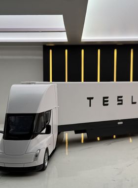 新豪迪合金车模1:32semi货柜双层运输车声光回力玩具模型摆件