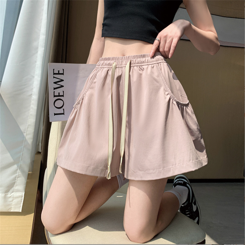 2025春夏新款花瓣短裤女童高腰显瘦运动休闲薄款外穿阔腿五分裤子