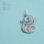 十二生肖花丝工艺国风 生肖猴 姜央原创 吊坠 纯银项链 申猴