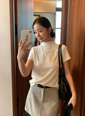 TG 经典不过时 弹性舒适感条纹净版半高领T恤女2026春款上衣26363