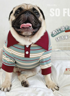 宠物条纹POLO衫狗衣服莱卡棉T恤