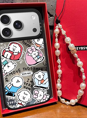 C家联名奈娃贴纸适用iphone17pro手机壳可爱卡通苹果15保护套16promax镜面MagSafe磁吸13亚克力14男女款
