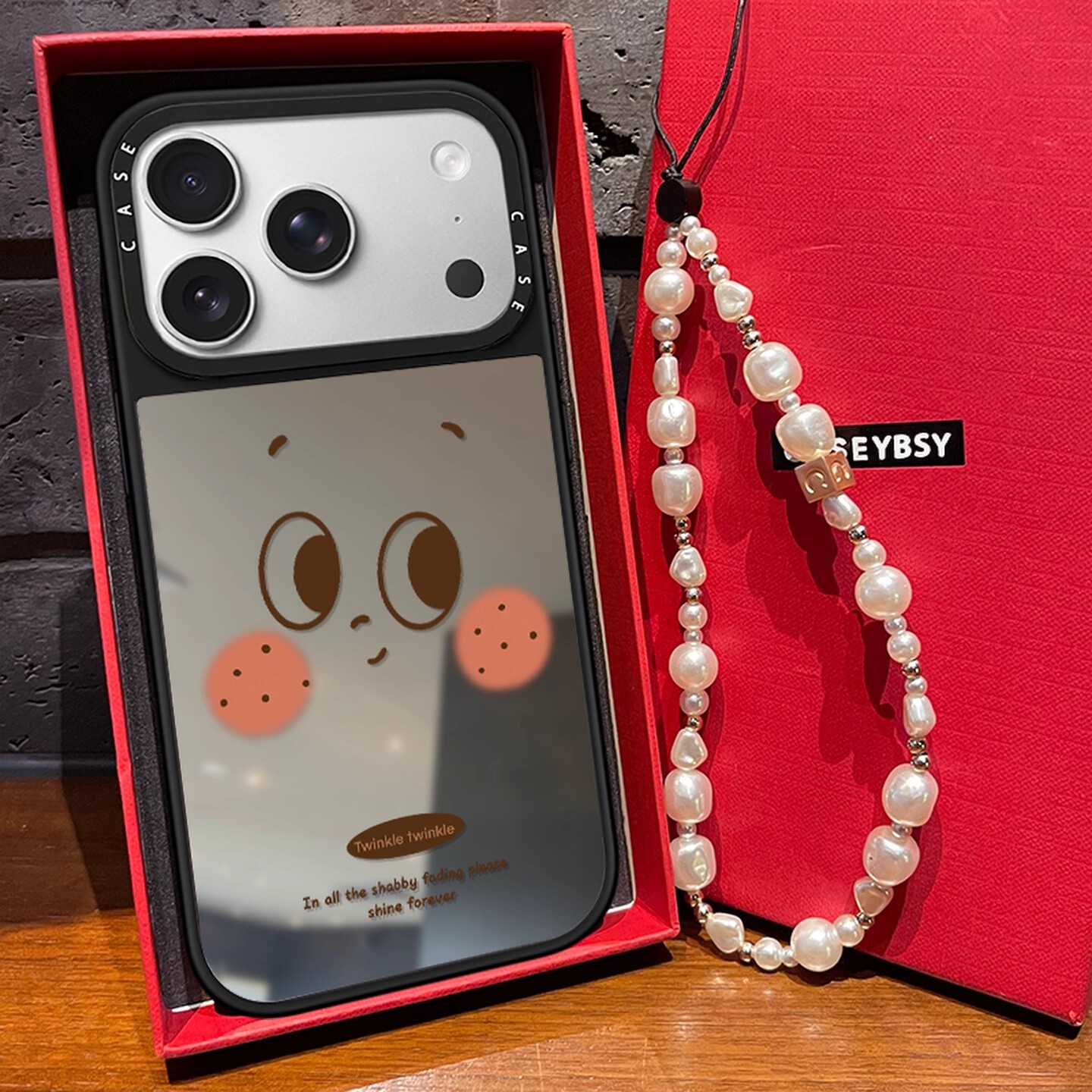 CASE联名表情星星人适用iphone17pro壳苹果16promax保护套15pro镜面MagSafe磁吸14/13亚克力12情侣男女款