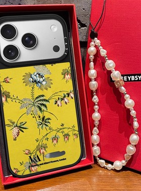 C家联名花卉黄色花朵适用苹果15pro手机壳iphone17可爱全包16promax保护套13镜面磁吸14亚克力17plus卡通