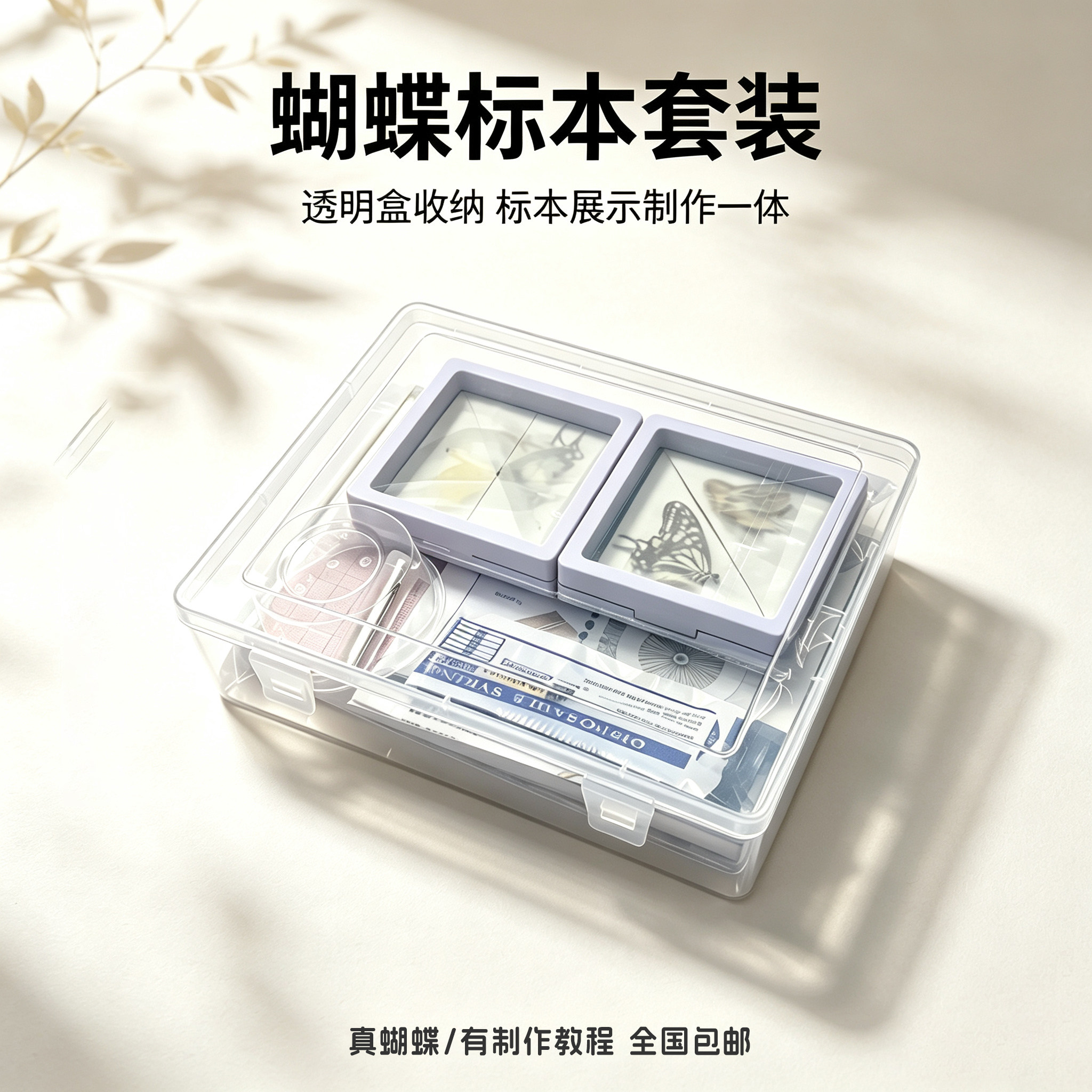 蝴蝶标本手工diy制作材料昆虫针展翅板昆虫标本盒子工具套装全套