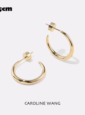 【925银针·时尚素圈耳环2.5cm】法式高级感hoop耳圈圆脸耳饰C型