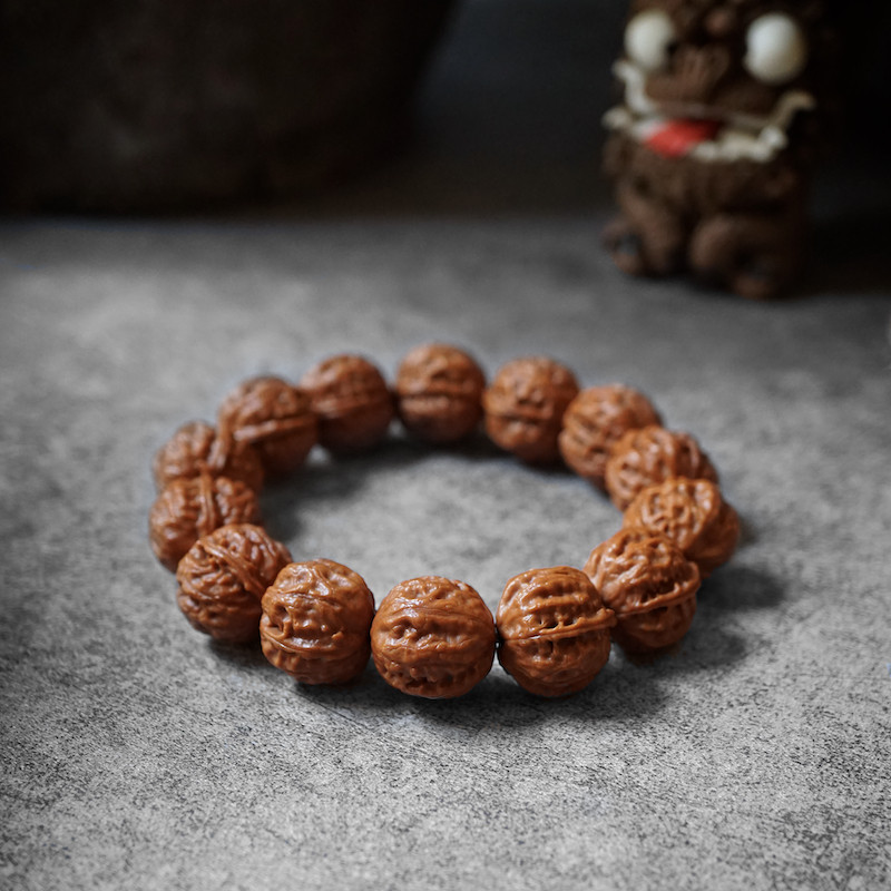 孤品野生门头沟小核桃手串戒台寺粗筋深纹文玩单圈秋子男女士手持