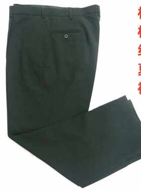 免烫防皱麻纱中老年松枝绿色宽松