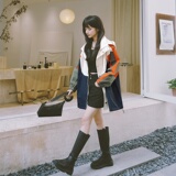 【新款】2022秋装新款藏青拼白工装风衣255-2231-P145控208，女装风衣，浙宝288（原255）