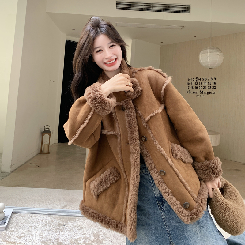 2B149-5903-P225控338泰迪棕羊羔毛，女装短外套，浙宝288（原255）