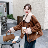 【新品】RF2B149-51104-P215控318焦糖大翻领羊羔毛，女装棉衣/棉服，浙宝288（原255）