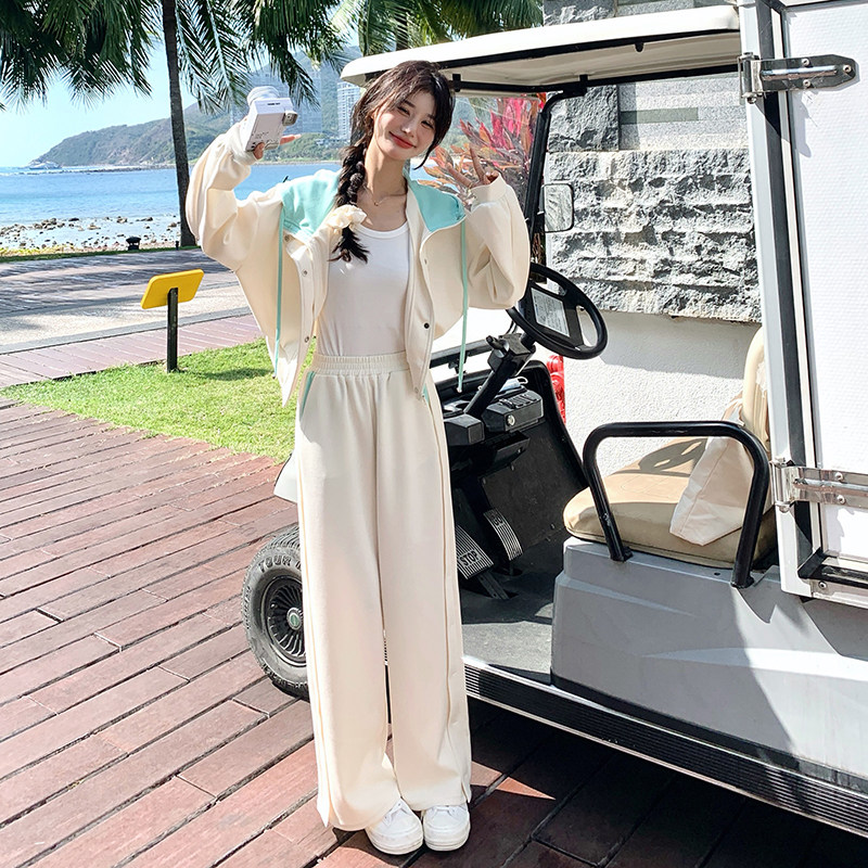 流行美式休闲运动女春秋盐系炸街卫衣炸街减龄时尚爆款，女装运动套装，浙宝288（原255）