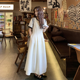 撞色拼接圆领连衣裙女2025年夏季新款法式设计感修身显瘦气质长裙，女装连衣裙，浙宝288（原255）