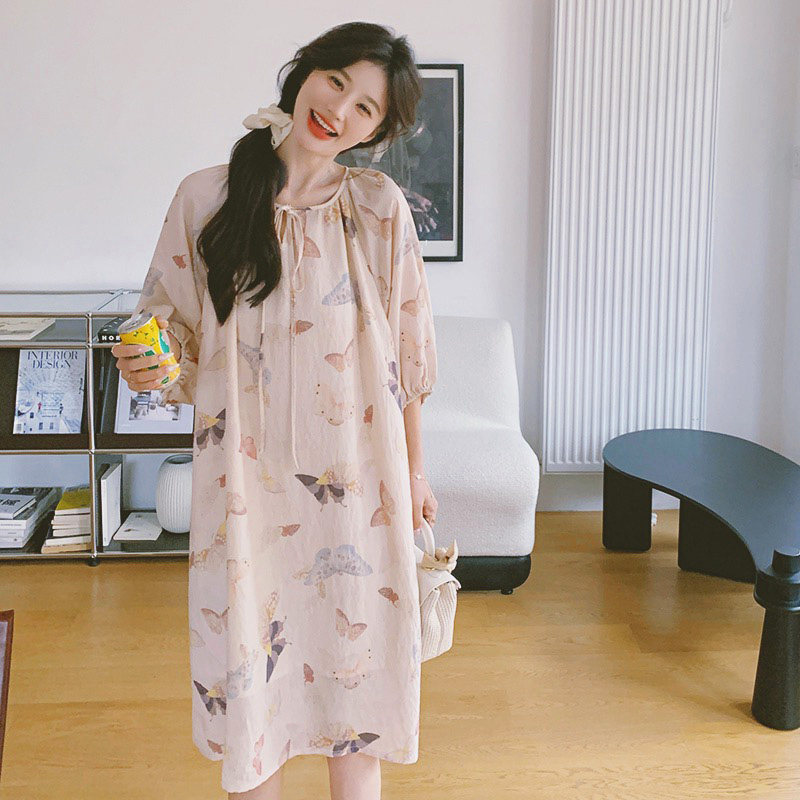 新中式国风连衣裙女2025春秋新款设计感小众宽松显瘦小个子碎花裙,女装连衣裙,浙宝288（原255）