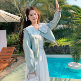 蕾丝拼接娃娃领短款皮衣外套女2025年春季新减龄洋气休闲夹克上衣，女装短外套，浙宝288（原255）