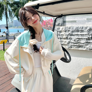 运动套装短款韩版时尚休闲球服套装秋季夹克学生炸街春秋小个子，女装套装/套裙，浙宝288（原255）