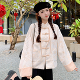 春季宽松型女新中式薄款短外套春夏秋季外套唐装日常复古古风印花，女装短外套，浙宝288（原255）