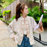 春季宽松型女新中式薄款短外套春夏秋季外套唐装日常复古古风印花，女装短外套，浙宝288（原255）