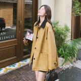 皮衣外套女春秋中长款2025新款显瘦独特撞色时尚chic气质夹克风衣，女装风衣，浙宝288（原255）