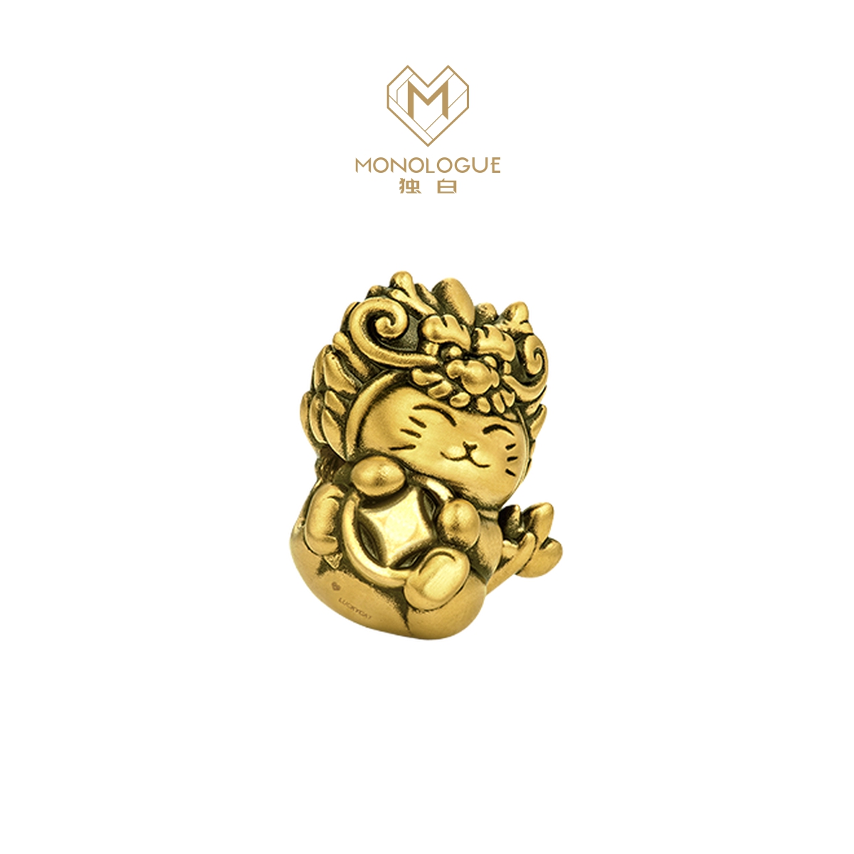 周大福发财猫黄金转运珠