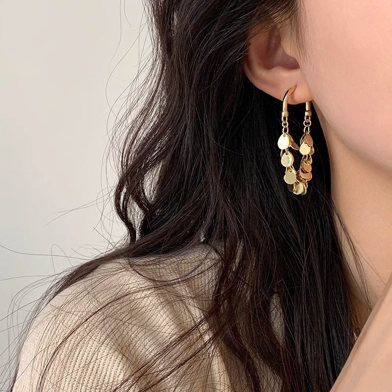 925银针金属亮片流苏耳圈高级感轻奢气质耳环2025新款冷淡风耳饰,饰品/流行首饰/时尚饰品新,耳环,淘宝优惠券,粉丝福利购,淘宝优惠卷