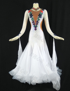 摩登舞裙新款交谊舞裙子大摆裙国标舞2018连衣裙华尔兹交际舞大摆