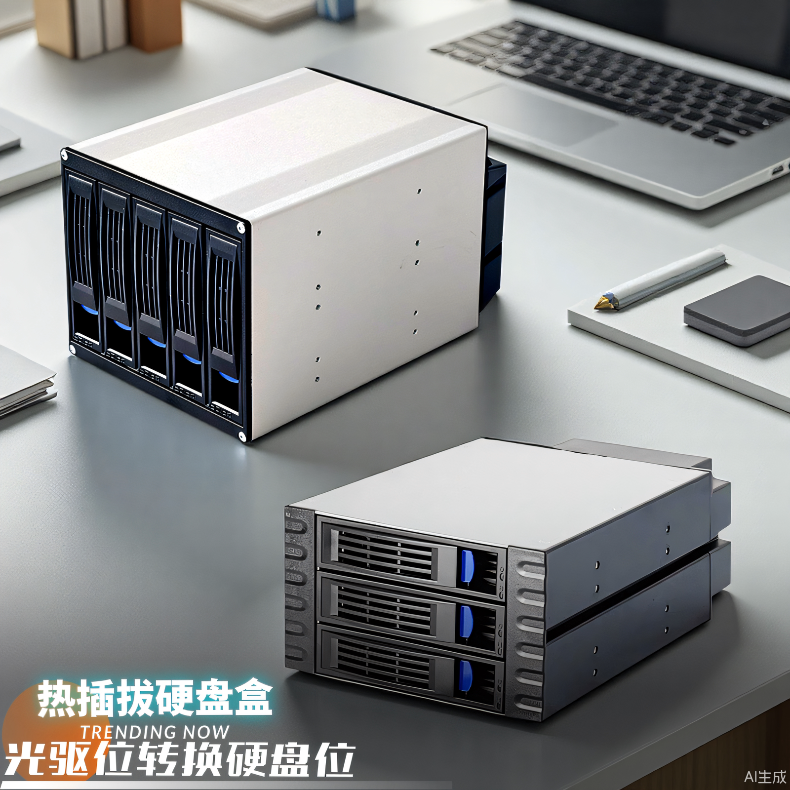 机箱光驱位转换硬盘笼子带背板 热插拔 硬盘外接盒 SATA/SAS背板