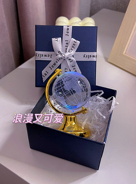 迷你小地球仪摆件透明水晶球生日礼物送女生闺蜜学生高颜值ins风