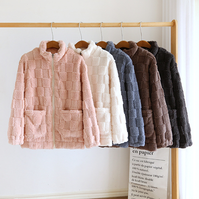 单上衣拉链情侣睡衣加厚绒款