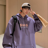 @港风字母连帽卫衣东东秋冬季男外套情侣装打底衫W3005-P45控68，男装卫衣，星座216(原A116)