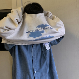 开叉云朵圆领毛衣东东男秋冬套头打底针织衫外套PM1004-P55控78