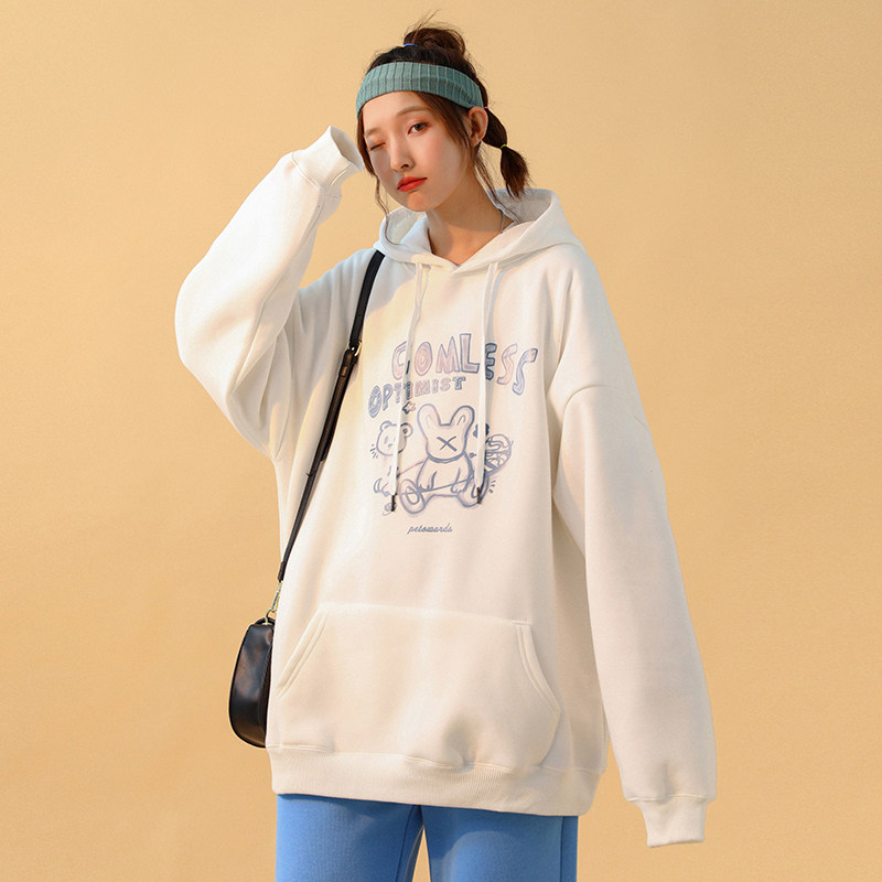 @中性小熊连帽卫衣露露秋冬季男外套情侣装打底衫W3008-P45控68，男装卫衣，星座216(原A116)