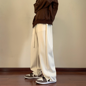 脚口铜扣织带开叉高品质包边直筒抽绳卫裤休闲裤DYK001-P55控78图片