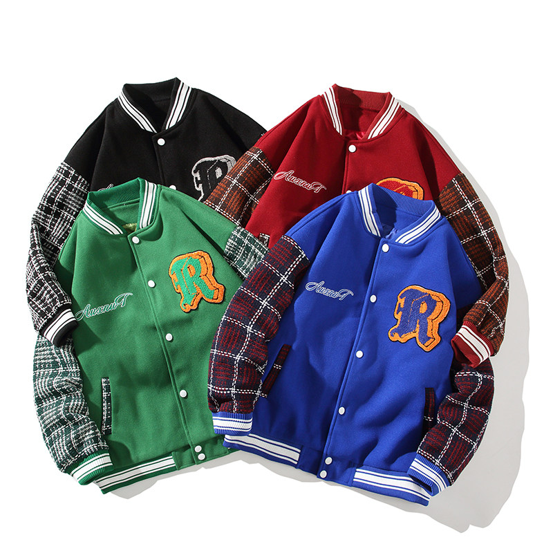 秋冬高品质小香风拼接呢料刺绣棒球服夹克开衫外套J2005-125控148,男装夹克,星座216(原A116)