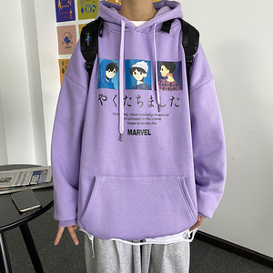 @港风 秋季卡通连帽卫衣男士外套帽衫夹克几物W514-P40控58图片