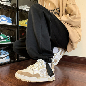脚口铜扣织带开叉高品质包边直筒抽绳卫裤休闲裤DYK001-P55控78图片