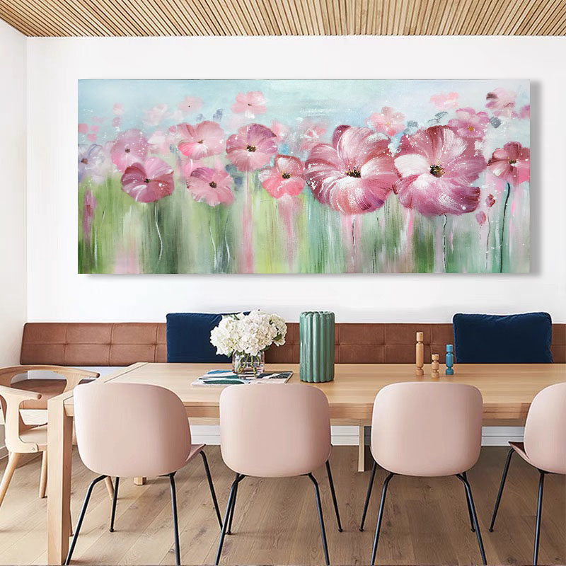 现代简约风客厅背景墙沙发挂饰画轻盈卧室长款床头挂画花卉装饰画,家居饰品,油画,淘宝优惠券,粉丝福利购,淘宝优惠卷