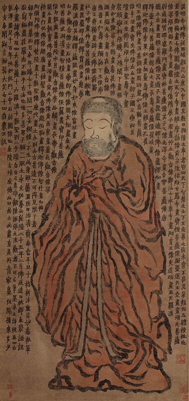 清金农佛像轴原大立轴仿古画装饰高清复制品微喷装裱临摹挂轴画稿