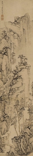 清陈焕山水图轴国画高清名家古代书画中国画画稿画芯书房宣纸学习